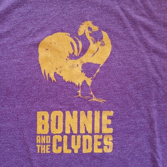 Bonnie And The Clydes Band T Shirt Size L Band Graphic Tee Marroon - Picture 2 of 8